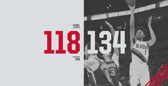 NBA季前赛-7人上双太阳掀翻开拓者 麦科勒姆27分利拉德18+4