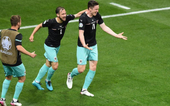 欧洲杯-奥地利3-1北马其顿迎队史欧洲杯首胜 阿瑙破门阿拉巴送助攻