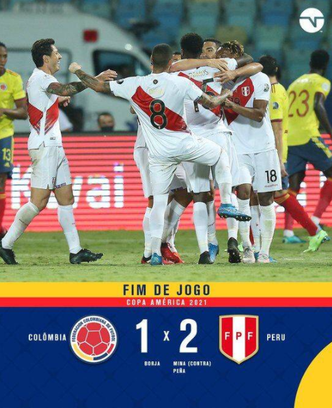 美洲杯-哥伦比亚1-2不敌秘鲁 巴萨旧将米纳进乌龙