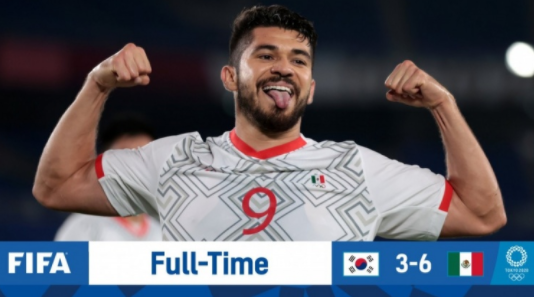 奥运男足-墨西哥6-3淘汰韩国 与巴西会师半决赛