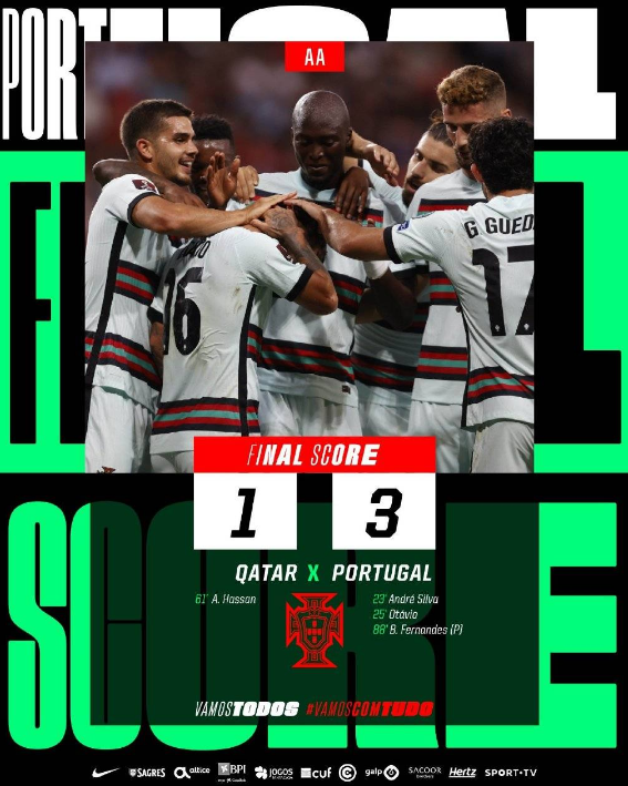 友谊赛-葡萄牙3-1轻取卡塔尔 C罗缺阵B费点射