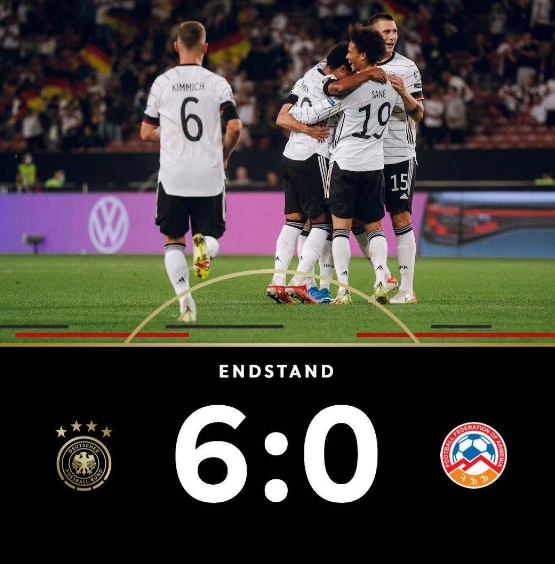 世预赛-格纳布里双响维尔纳传射 德国6-0完胜亚美尼亚升至榜首