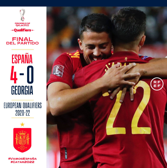 世预赛-西班牙4-0格鲁吉亚 F-托雷斯萨拉维亚破门