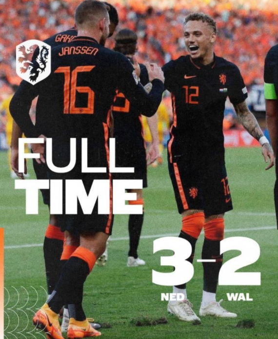 欧国联-荷兰3-2击败威尔士 贝尔补时扳平德佩读秒绝杀
