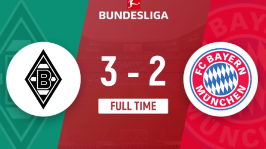 德甲-10人拜仁2-3客负门兴近14轮首败 于帕染红霍夫曼2传1射