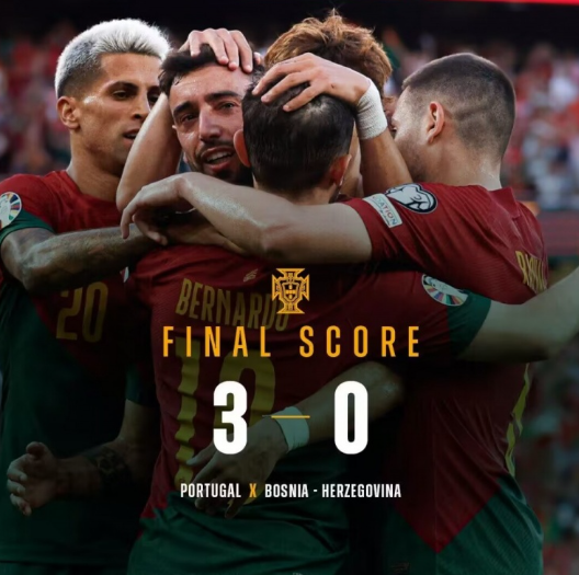 欧预赛-B费两射一传B席破门 葡萄牙3-0完胜波黑取三连胜