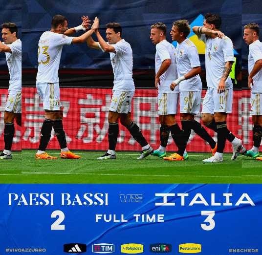 欧国联-意大利3-2战胜荷兰获得季军 弗拉泰西传射基耶萨替补建功