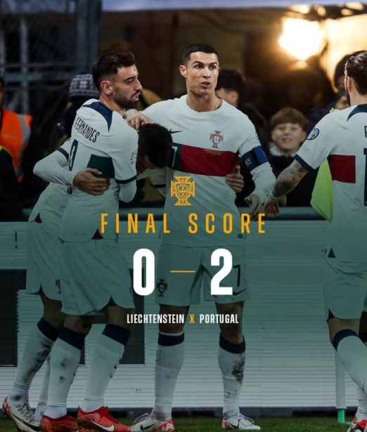 欧预赛-葡萄牙2-0完胜列支敦士登9连胜 C罗破门坎塞洛建功