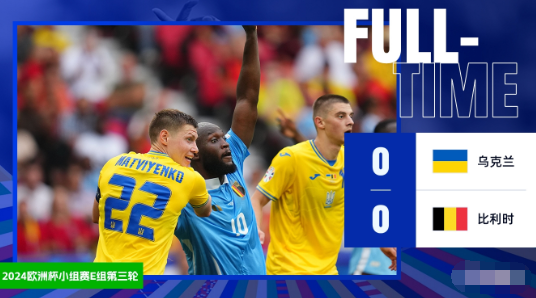 欧洲杯-比利时0-0战平乌克兰小组第二出线 乌克兰同分第4出局